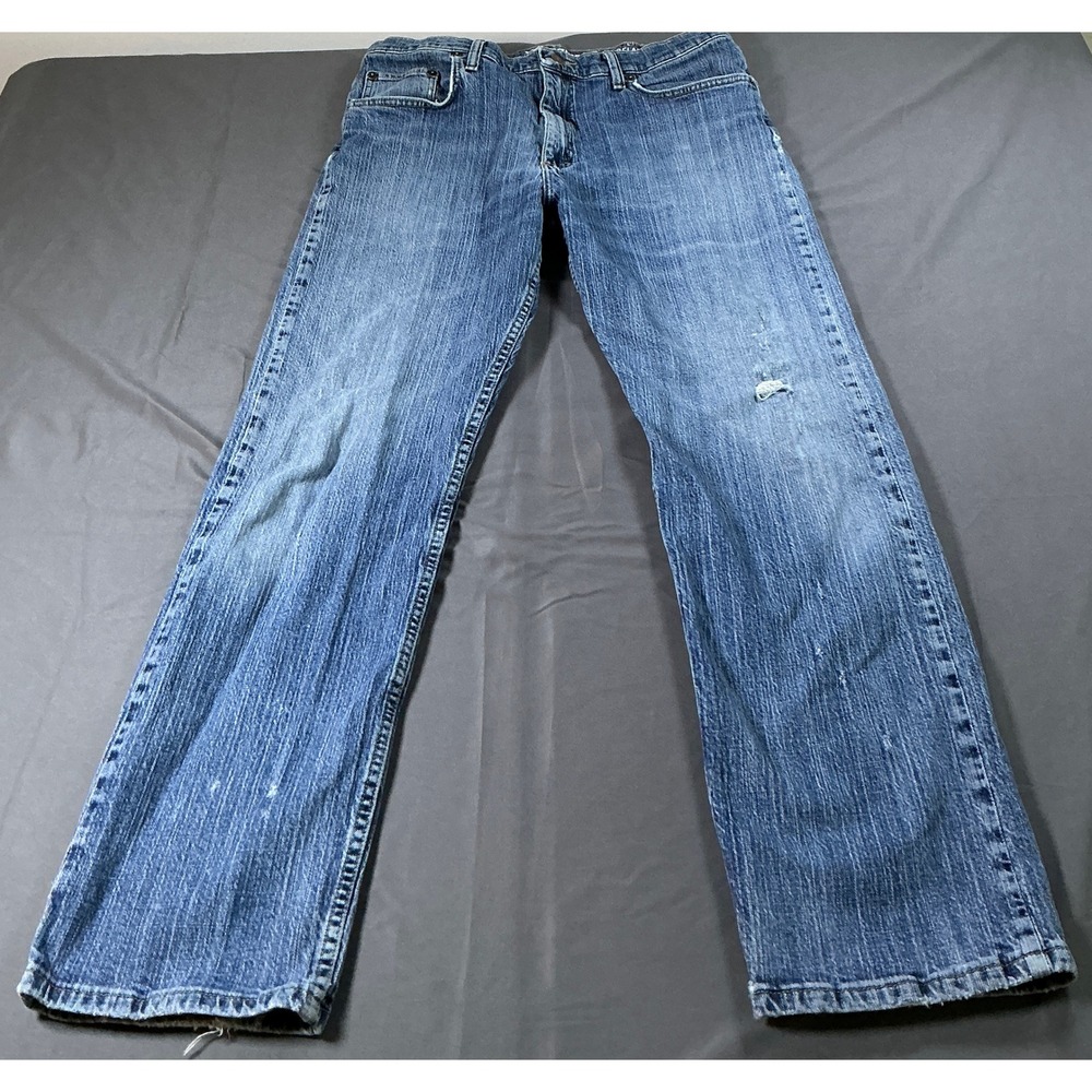 Wrangler Relaxed Fit Jeans Mens 34x32 Medium Wash Straight Leg MGW15CS